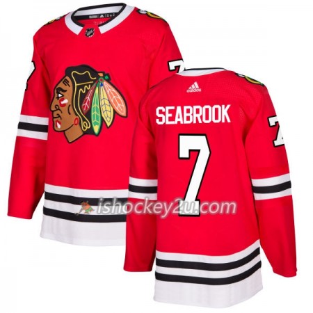 Mænd NHL Chicago Blackhawks Trøje Brent Seabrook 7 Adidas 2017-2018 Rød Authentic